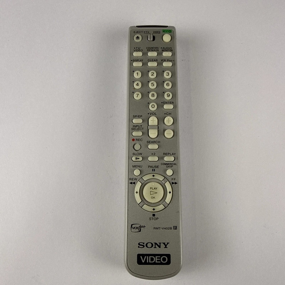 Sony RMT-V402B VCR Plus TV Video Remote Control Genuine OEM Silver Tested